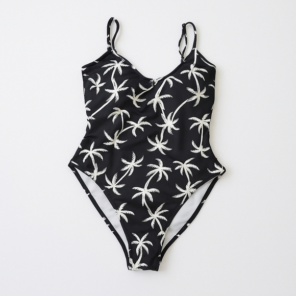 2/$25-Palm Tree Open Back One-piece Swimsuit NWT By TAG - Picture 2 of 11